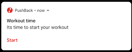 Message is sent with an action